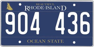 RI license plate 904436