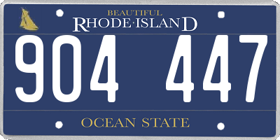 RI license plate 904447