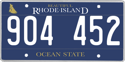 RI license plate 904452