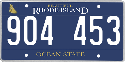 RI license plate 904453