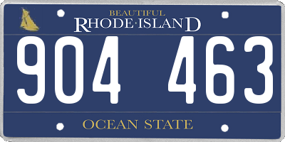RI license plate 904463