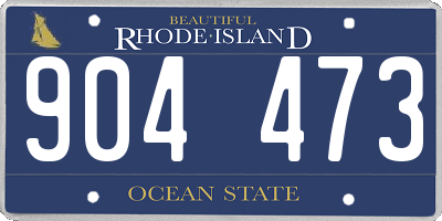 RI license plate 904473