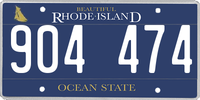 RI license plate 904474