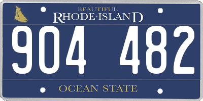RI license plate 904482