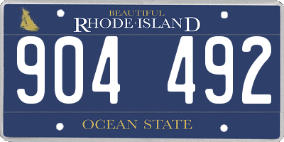 RI license plate 904492