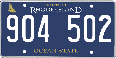 RI license plate 904502