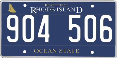 RI license plate 904506