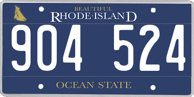 RI license plate 904524