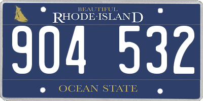 RI license plate 904532