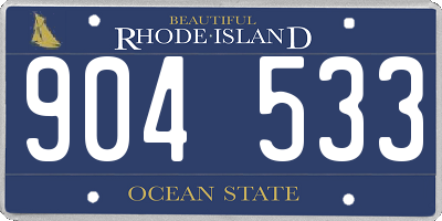 RI license plate 904533
