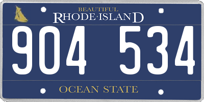 RI license plate 904534