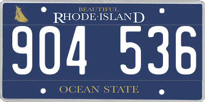 RI license plate 904536