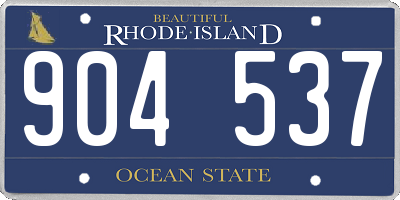 RI license plate 904537