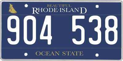 RI license plate 904538