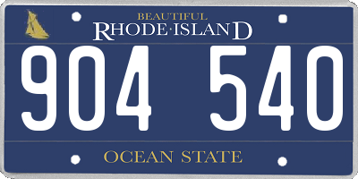 RI license plate 904540