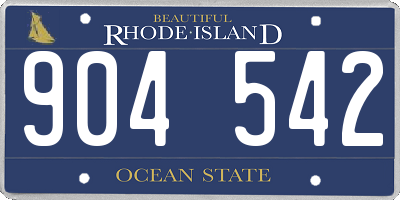 RI license plate 904542