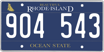 RI license plate 904543