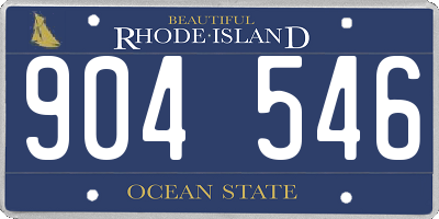 RI license plate 904546
