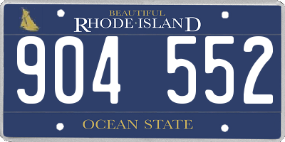 RI license plate 904552