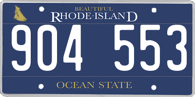 RI license plate 904553
