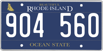 RI license plate 904560