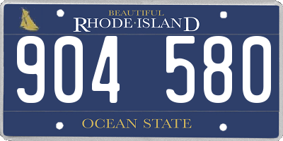 RI license plate 904580