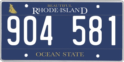 RI license plate 904581