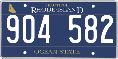 RI license plate 904582