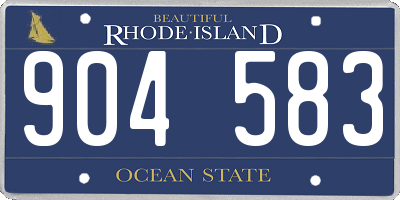 RI license plate 904583