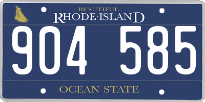 RI license plate 904585