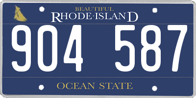 RI license plate 904587