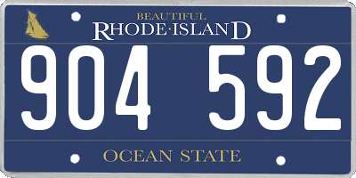 RI license plate 904592