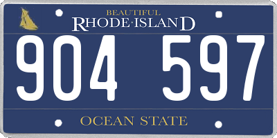 RI license plate 904597