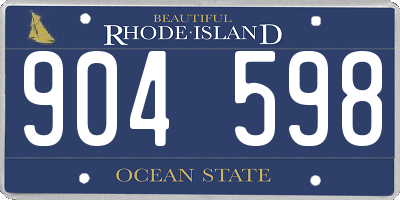 RI license plate 904598