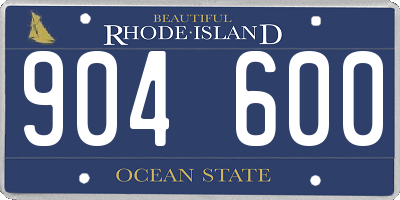 RI license plate 904600