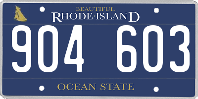 RI license plate 904603