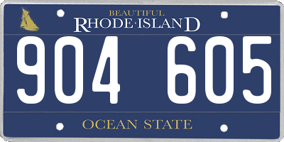 RI license plate 904605