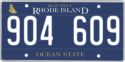 RI license plate 904609