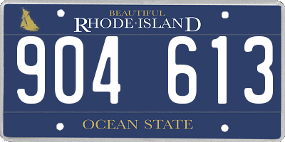 RI license plate 904613