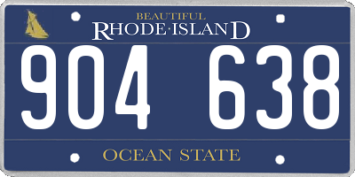 RI license plate 904638