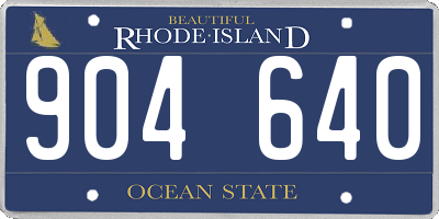 RI license plate 904640