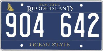 RI license plate 904642