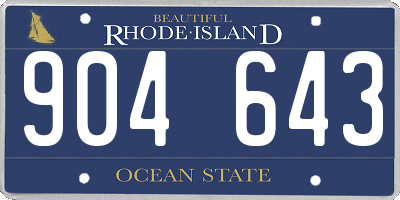 RI license plate 904643