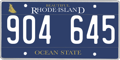 RI license plate 904645