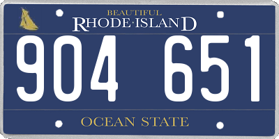 RI license plate 904651