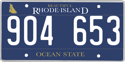 RI license plate 904653