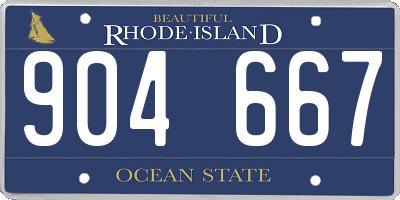 RI license plate 904667