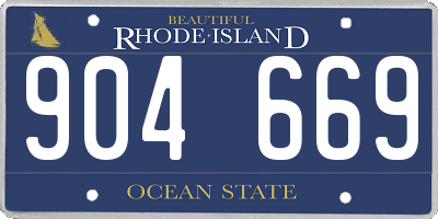 RI license plate 904669