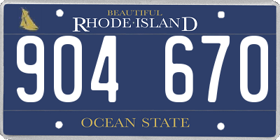 RI license plate 904670