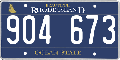 RI license plate 904673